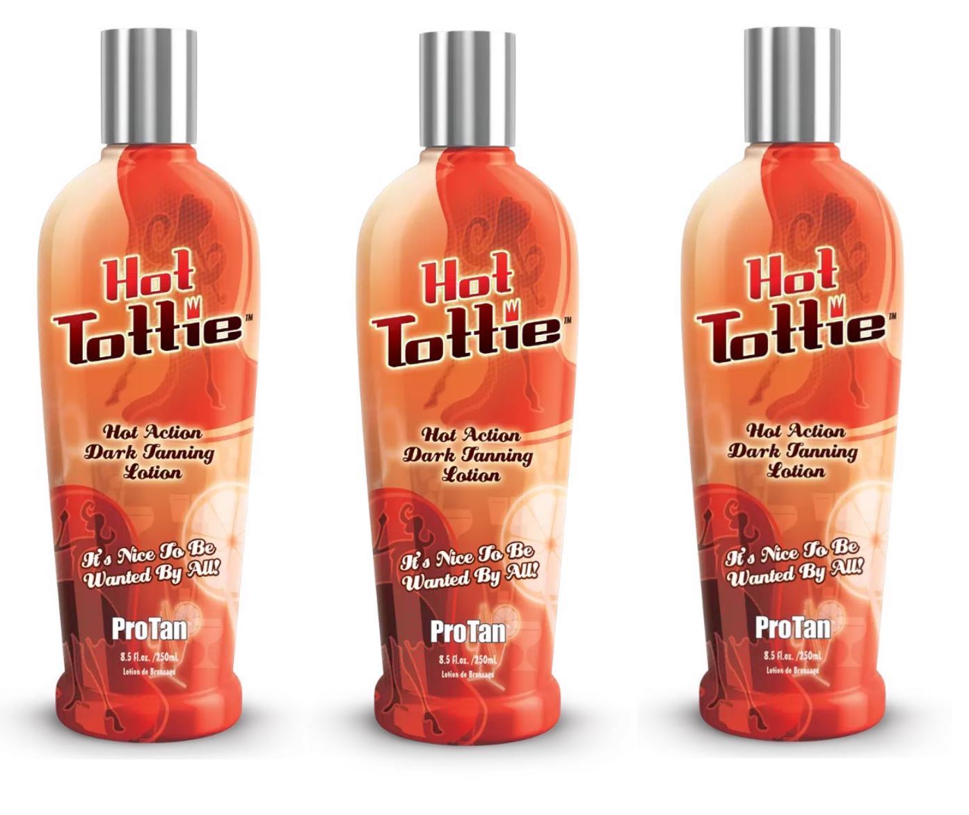 3 x ProTan Hot Tottie Hot Action Dark Tanning Sunbed Lotion Bottle 250ml